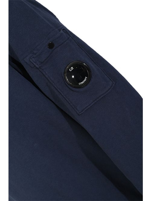 Felpa girocollo in cotone mafilè Midnight Navy C.P. COMPANY | 20CMSS207A 110337O889